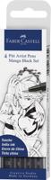 Faber Castell Tekenstift Pitt Artist Pen - Manga 4-delig etui - Black