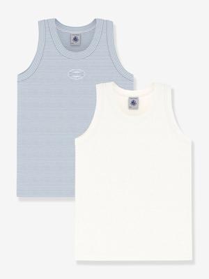 Set van 2 katoenen tanktops voor kinderen PETIT BATEAU wit