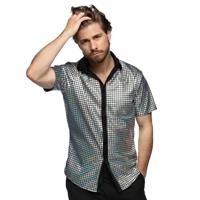 Boland Disco Diamond Shirt Heren Zilver maat L - thumbnail