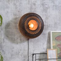 GOOD&MOJO Wandlamp 'Palawan' 40cm, Bamboe, kleur Zwart/Naturel