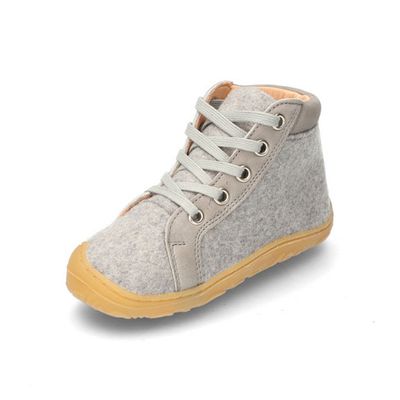 Veterschoen van merino-wolvilt, grijs Maat: 28 - voetlengte 18,3 cm