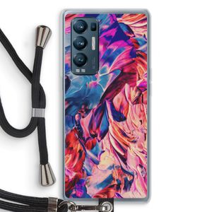 Pink Orchard: Oppo Find X3 Neo Transparant Hoesje met koord