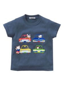 Familiar t-shirt en coton à imprimé graphique - Bleu