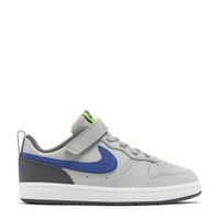 Nike Court Borough Low 2 (GS) leren sneaker grijs/kobaltblauw/geel - thumbnail