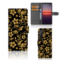 Sony Xperia 5II Hoesje Gouden Bloemen