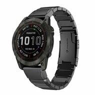 Stainless steel schakelband - Zwart - Garmin Tactix 8 - 51mm