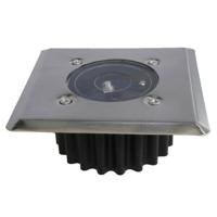 Gerimport grondspot - solar - tuinverlichting - zilver - vierkant