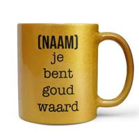 Gouden mok met tekst of naam bedrukken