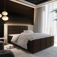OP=OP Opberg Boxspring Levi 180 x 220 cm Skaileer Taupe - Extra Hoog - Incl. voetbord