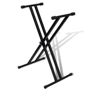 VidaXL Verstelbare keyboardstandaard dubbel x-frame