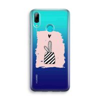 Zwart-wit cactus: Huawei P Smart (2019) Transparant Hoesje