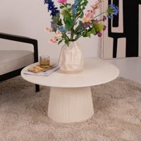 Livingfurn Ronde Salontafel 'Patrice' Mangohout, 80cm, kleur Ivoor