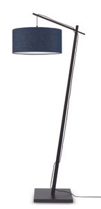 GOOD&MOJO Vloerlamp 'Andes' Bamboe en Eco linnen, 176cm, kleur Denimblauw