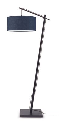 GOOD&MOJO Vloerlamp 'Andes' Bamboe en Eco linnen, 176cm, kleur Denimblauw