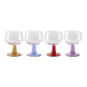 HKliving Swirl Wijnglas 0,35 L - Set van 4