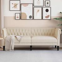 Driezitsbank Chesterfield-stijl linnen