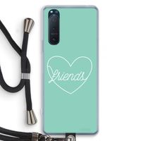 Friends heart pastel: Sony Xperia 5 II Transparant Hoesje met koord