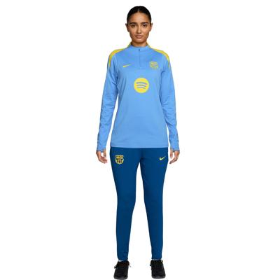 Nike FC Barcelona Strike Trainingspak 1/4-Zip 2025-2026 Dames Lichtblauw Donkerblauw Felgeel Nike FC Barcelona Strike Trainingspak 1/4-Zip 2025-2026 Dames Lichtblauw Donkerblauw Felgeel