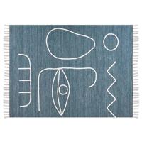 Beliani - YAVU - Vloerkleed - Blauw - 140 x 200 cm - Polyester