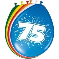 8x stuks ballonnen 75 jaar