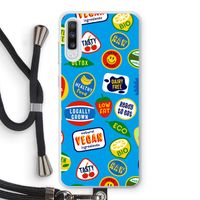 Fruitsticker: Samsung Galaxy A70 Transparant Hoesje met koord