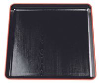 Zwart/Rood Vierkante Tray - Lacquerware - 36cm - thumbnail