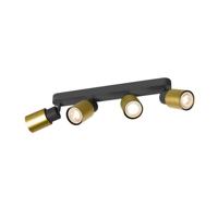 SLV SpotPuri 2.0 Tube zwart-goud 4-lichts - 1008345