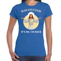 Hallelujah its me im back Kerst t-shirt / outfit blauw voor dames