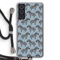 Zebra: Samsung Galaxy S21 FE Transparant Hoesje met koord