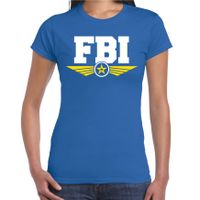 FBI agent tekst t-shirt blauw voor dames