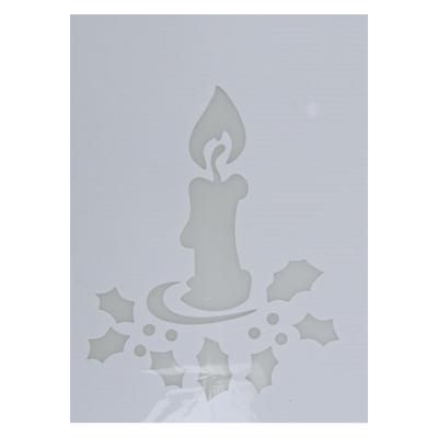 Kerst raamsjabloon kaars - wit - 35 cm - raamdecoratie - kerstversiering