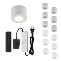 Set LED-opbouwspot met afstandsbediening Parma wit 3W dimbaar 1-12 stuks