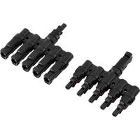 TRU COMPONENTS TC-13805804 5-voudige PV-aftakverbinderset Zwart Inhoud: 2 stuk(s)
