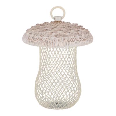Voedersilo noten Fungi - parasolzwam - wit - PVC/ijzer - 13 x 18 cm - notensilo voor vogels