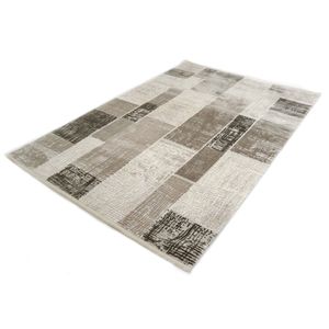 Vintage - Patchwork - Acryl Vloerkleed - Therapy - Grijs-80 x 150 cm