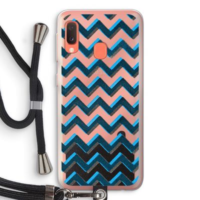 Onderbroken lijn: Samsung Galaxy A20e Transparant Hoesje met koord