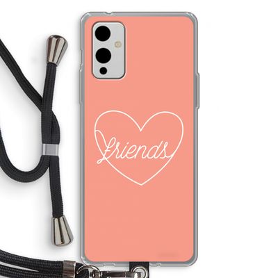 Friends heart: OnePlus 9 Transparant Hoesje met koord