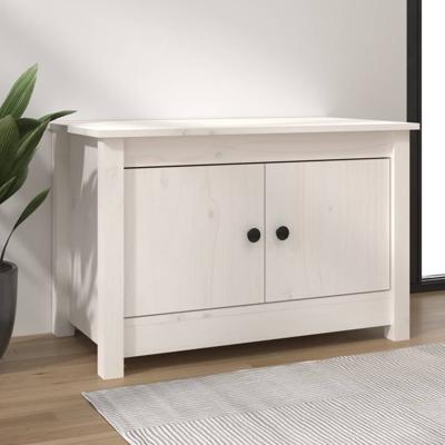 Schoenenkast 70x38x45,5 cm massief grenenhout wit