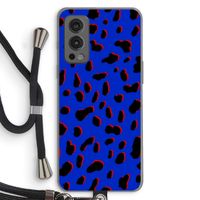 Blue Leopard: OnePlus Nord 2 5G Transparant Hoesje met koord