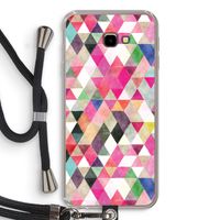 Gekleurde driehoekjes: Samsung Galaxy J4 Plus Transparant Hoesje met koord