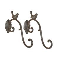 Esschert Design Muurhaak - 2x stuks - plantenhaak voor plantenpotten - gietijzer - 27 x 24 cm