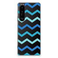 Sony Xperia 1 III | TPU bumper | Zigzag Blauw