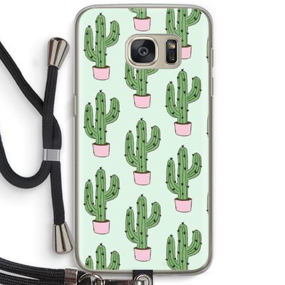 Cactus Lover: Samsung Galaxy S7 Transparant Hoesje met koord