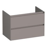 Brauer Inspire - Onderkast 80 cm - met 2 Softclose Lades Greeploos en 1 Sifon Uitsparing - Mat Taupe