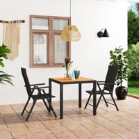 3-delige Tuinset zwart en bruin