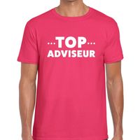Top adviseur beurs/evenementen t-shirt roze heren