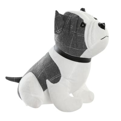 Deurstopper Hond - 1 kilo - wit/grijs - polyester - 29 x 18 x 26 cm