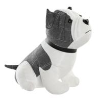 Deurstopper Hond - 1 kilo - wit/grijs - polyester - 29 x 18 x 26 cm