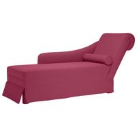 Chaise longue met bolster en rechterarmleuning fluweel wijnrood