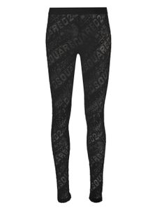 DSQUARED2 legging en dentelle à logo brodé - Noir